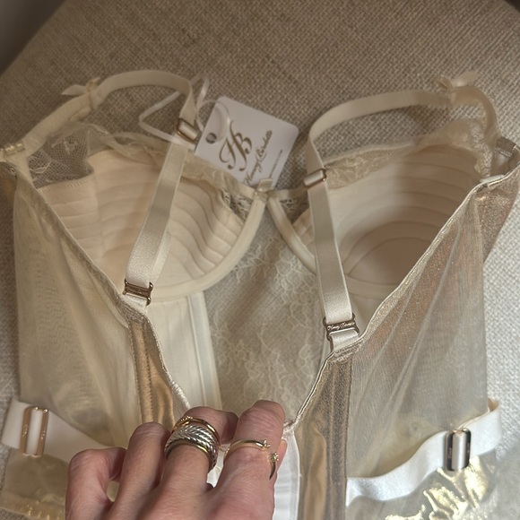 Honey Birdette “Marilyn” Gold/Nude Bustier 32DD NWT - Picture 13 of 15